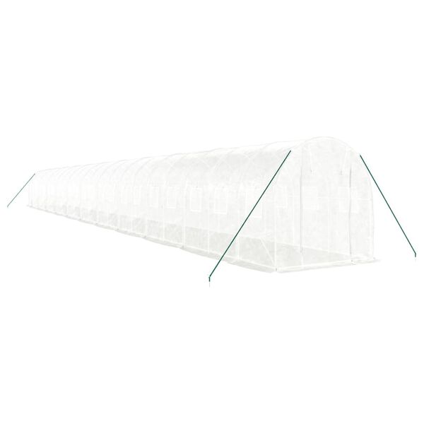 vidaXL Serre avec cadre en acier blanc 44 m&sup2; 22x2x2 m