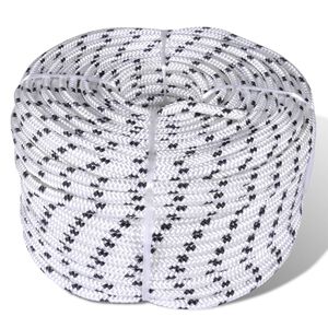 vidaXL Corde de bateau tress&eacute;e Polyester 6 mm 500 m Blanc