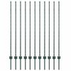 vidaXL Poteau de cl&ocirc;ture ench&acirc;ss&eacute; 11 pc Vert 180 cm