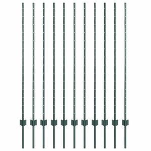 vidaXL Poteau de cl&ocirc;ture ench&acirc;ss&eacute; 11 pc Vert 180 cm