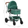 vidaXL Poussette pour b&eacute;b&eacute; 3-en-1 Vert Aluminium
