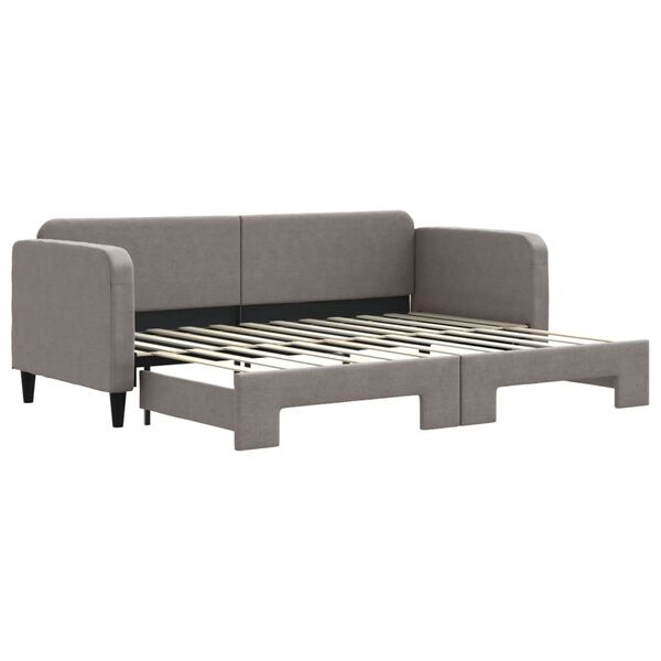 vidaXL Lit de jour avec gigogne sans matelas taupe 80x200 cm