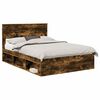 vidaXL Cadre de lit Ch&ecirc;ne fum&eacute; 160 x 200 cm Bois de pin massif