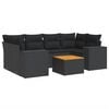 vidaXL Salon de jardin 7 pcs avec coussins noir r&eacute;sine tress&eacute;e
