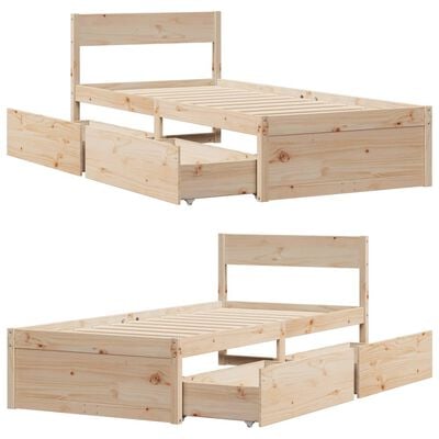 vidaXL Cadre de lit sans matelas 75x190 cm bois de pin massif