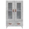 vidaXL Buffet haut gris b&eacute;ton 69,5x31x115 cm bois d'ing&eacute;nierie