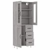 vidaXL Buffet haut Sonoma gris 69,5x34x180 cm Bois d'ing&eacute;nierie