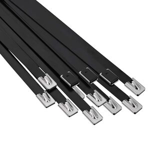 vidaXL Attache de c&acirc;ble 12 pc 7,9 x 300 mm Noir