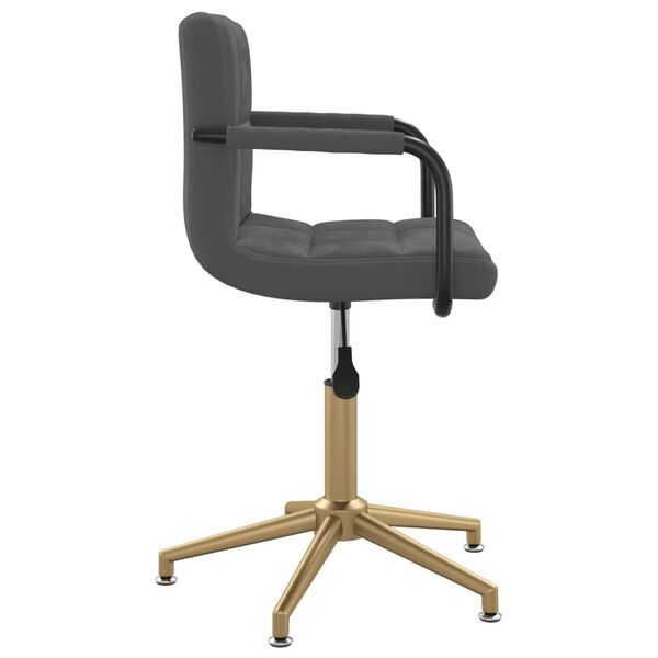vidaXL Chaise pivotante de salle &agrave; manger Gris fonc&eacute; Velours