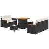 vidaXL Ensemble de canap&eacute; de jardin 8 pc Noir polyrotin