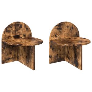 vidaXL Table de chevet 2 pcs Ch&ecirc;ne fum&eacute; 40 x 35,5 x 45,5 cm