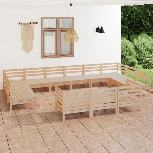 vidaXL Salon de jardin 13 pcs Bois de pin massif