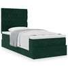 vidaXL Cadre de lit ottoman avec matelas vert fonc&eacute; 90x200 cm velours