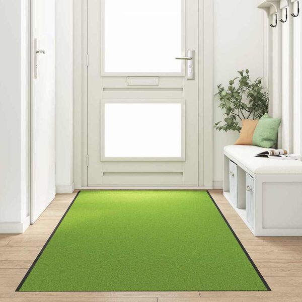 vidaXL Tapis d'entr&eacute;e Autre Vert et Noir 120 x 350 cm Polyamide et PVC