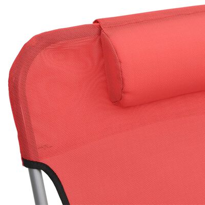 vidaXL Chaises longues pliables lot de 2 rouge textilène et acier