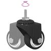 vidaXL Roue pivotante 2 pcs Noir M6 mm Fer et nylon