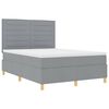 vidaXL Lit &agrave; ressorts avec matelas Gris clair 160 x 200 cm tissu