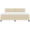 vidaXL Lit boxspring avec matelas Cr&egrave;me 180 x 200 cm tissu