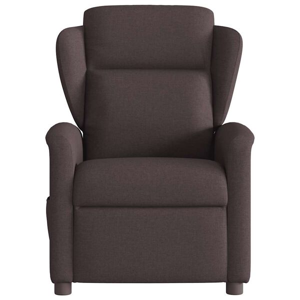 vidaXL Fauteuil de massage inclinable Marron fonc&eacute; Tissu