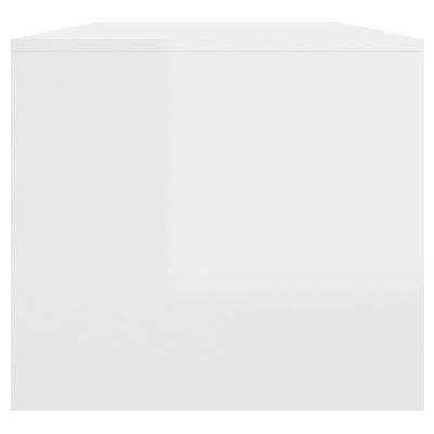 vidaXL Table basse Blanc brillant 102x50x45 cm Bois d'ingénierie