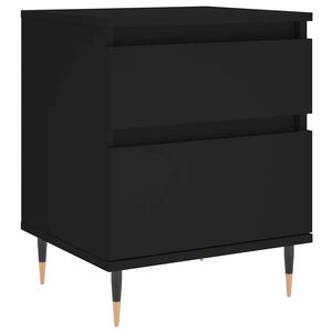 vidaXL Table de chevet Noir 40x35x50 cm Bois d&rsquo;ing&eacute;nierie