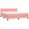 vidaXL Sommier &agrave; lattes de lit avec matelas Rose 180x200 cm Velours