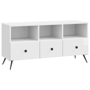 vidaXL Meuble TV Blanc brillant 102 x 34,5 x 50 cm Bois d'ing&eacute;nierie