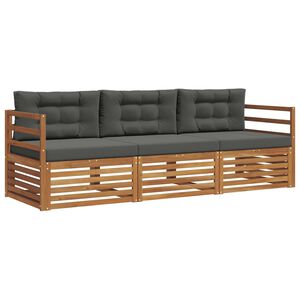 vidaXL Ensemble de canap&eacute;s d'ext&eacute;rieur 3 pcs Naturel et Anthracite