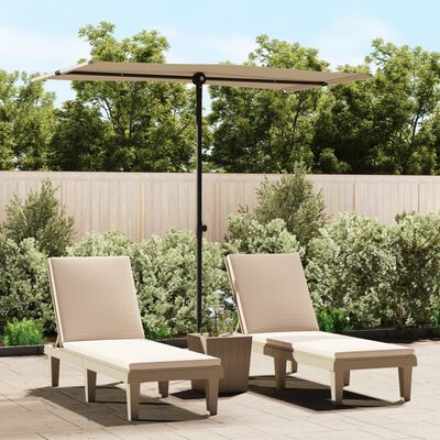 vidaXL Parasol de jardin avec mât en aluminium 180x110 cm taupe