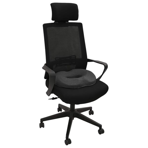 vidaXL Oreiller avec oreiller Gris fonc&eacute; 42 x 37 x 8 cm Coton