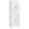 vidaXL Ensemble de Meubles 2 pc Blanc brillant Bois d'ing&eacute;nierie