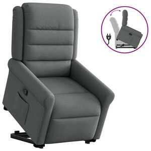 vidaXL Fauteuil inclinable Gris fonc&eacute; Tissu