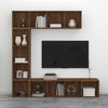 vidaXL Ensemble bibliothèque/meuble TV 3 pcs Chêne marron 180x30x180cm