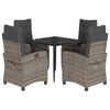 vidaXL Ensemble &agrave; manger de jardin 5 pcs coussins gris r&eacute;sine tress&eacute;e