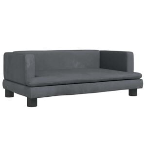vidaXL Lit pour chien gris fonc&eacute; 80x45x30 cm velours