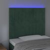 vidaXL T&ecirc;te de lit &agrave; LED Vert fonc&eacute; 80x5x118/128 cm Velours