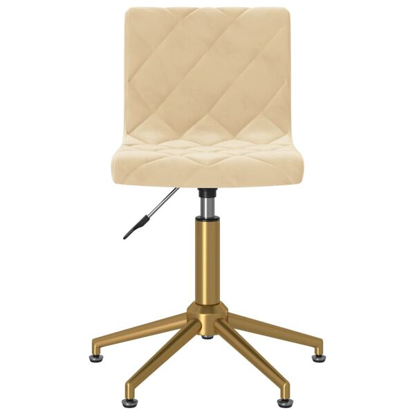 vidaXL Chaises pivotantes &agrave; manger lot de 4 cr&egrave;me velours