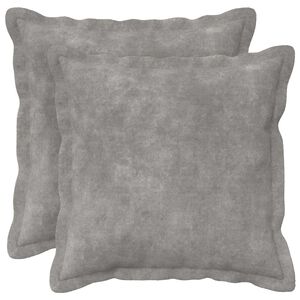 vidaXL Coussin 2 pc HOUTEN Gris clair 30 x 30 cm Fleece en microfibre