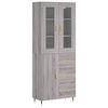 vidaXL Buffet haut Sonoma gris 69,5x34x180 cm Bois d'ing&eacute;nierie
