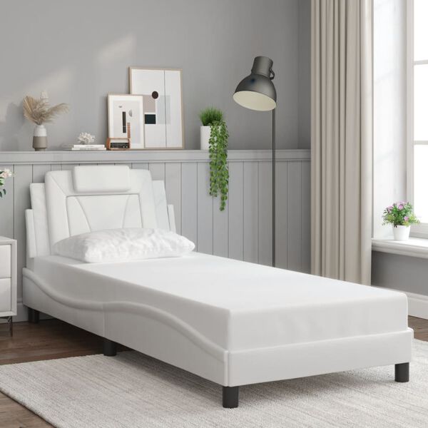 vidaXL Cadre de lit Viana avec LED sans matelas blanc 80x200 cm