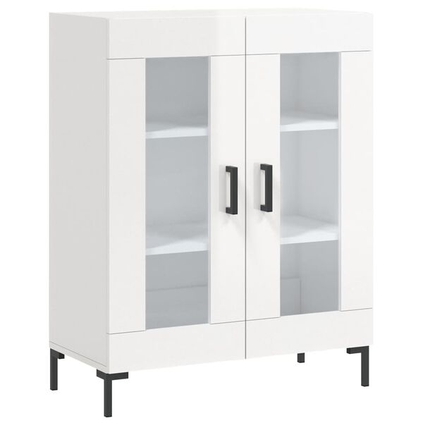 vidaXL Buffet Blanc brillant 69,5x34x90 cm Bois d'ing&eacute;nierie