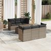 vidaXL Salon de jardin avec coussins 7 pcs gris r&eacute;sine tress&eacute;e