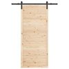 vidaXL Porte coulissante Marron 80 x 208 cm Bois massif en pin