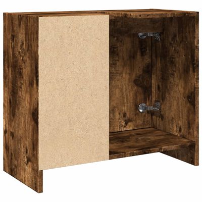 vidaXL Armoire de lavabo chêne fumé 63x29x55 cm bois d'ingénierie