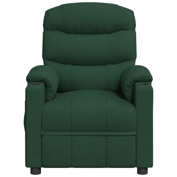 vidaXL Fauteuil inclinable Vert fonc&eacute; Tissu