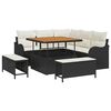 vidaXL Ensemble de canap&eacute; de jardin avec coussin 8 pcs Noir polyrotin
