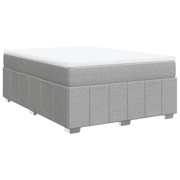 vidaXL Sommier &agrave; lattes de lit avec matelas Gris clair 160x200cm Tissu