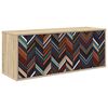 vidaXL Meuble TV mural OMMEN 102 x 33 x 40 cm Ch&ecirc;ne Sonoma