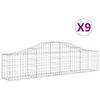 vidaXL Paniers à gabions arqués 9 pcs 200x30x40/60 cm Fer galvanisé