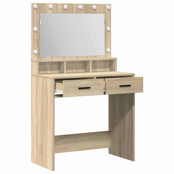 vidaXL Table de Toilette avec tiroir Ch&ecirc;ne Sonoma 79 x 41 x 135 cm
